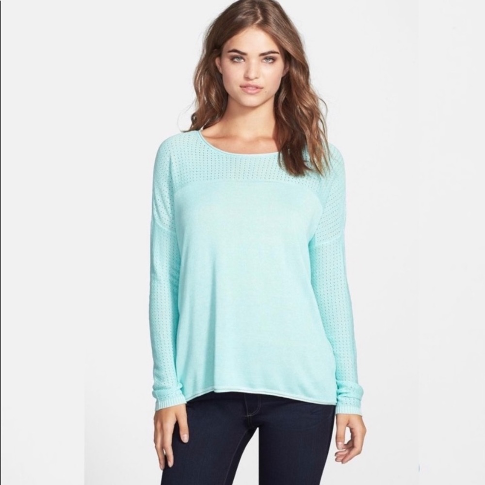 VC mint pointelle sweater